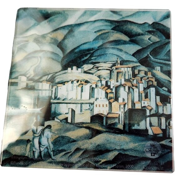 Glass Coasters Salvador Dali's Artwork Graphics  4 " x  4 "  Set of 4  Rubber Fe - Picture 2 of 16